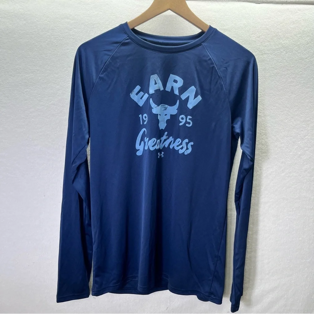 Under‎ Armour Rock Project Performance Long Sleeve Tshirt Boys YXL Blue 2693